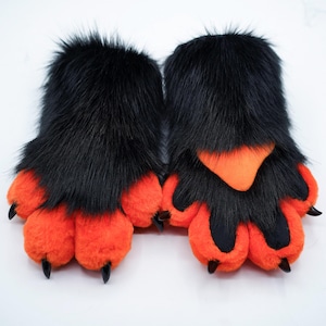 Halloween Fursuit Paws - Professional Faux Fur Hands for Costumes, Furry Conventions & Character Roleplay
