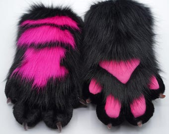 Furry Fandom Handpaws | LARP Animal Paw Gloves | Akcesoria do cosplayu ze sztucznego futra, Animal Paws theme-party furry convention gift for Furry Fans