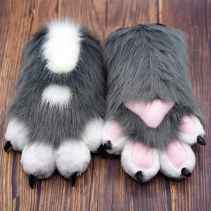 Fursuit Hand Accessories | Faux Fur Cosplay Paws | Furry Fandom Gloves | Halloween Costume Hands