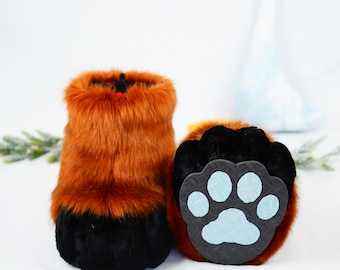 Yellow Brown outdoor fursuit feetpaws, toony kemono fursuit feetpaws,Realistic Fursuit Accessories,Comfortable Halloween Cosplay Feetpaws