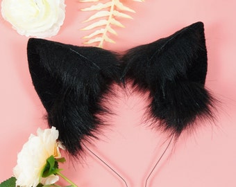 black cat ears black kitty ears black kitten ears cat headband ears faux ears neko ears cosplay ears cat costume kawaii ears kitty cat ears