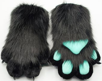 Patas de piel sintética personalizadas/Manos de traje de piel para convenciones y cosplay/Accesorios para furry fandom/Piezas de traje de piel para adolescentes/Guantes de traje de piel para principiantes