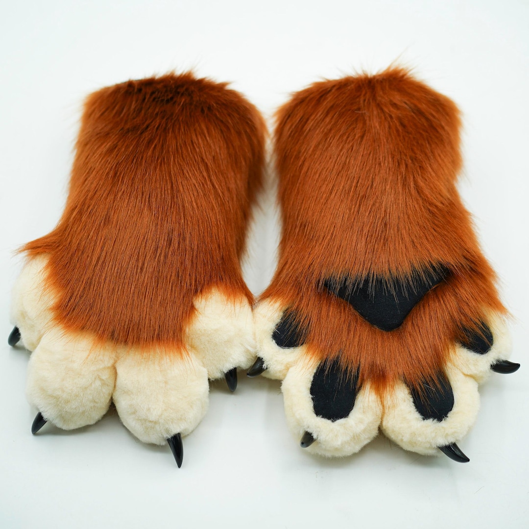 Fursuit Paws Faux Fur Puffy Paws Furry Paws Fursuit Brown Pastel Colors ...