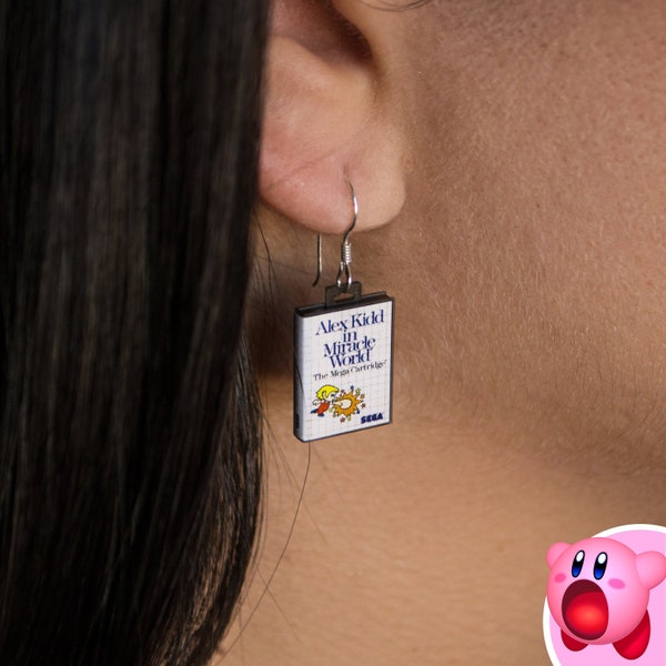 SEGA MASTER SYSTEM cartridge Earrings, new fanmade (Stainless steel)