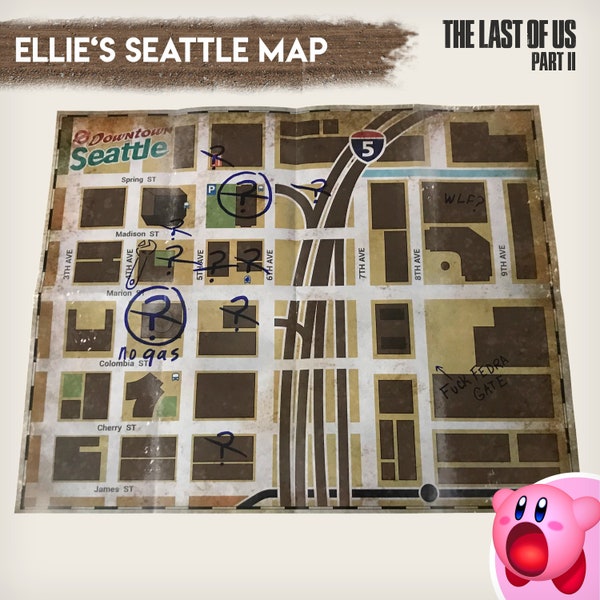 Ellie's SEATTLE MAP The Last of Us Part II, high quality fanmade