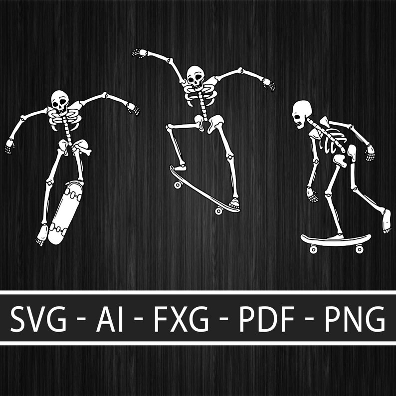 Download Skateboarding Skeletons SVG Skeleton on skateboard SVG | Etsy