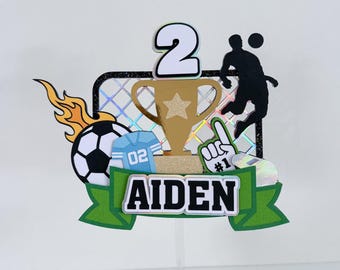 Soccer Cake Topper, Sports Cake Topper, Soccer Party, Sports Birthday, Shaker Cake Topper, Sports Theme, Soccer Theme, Soccer Birthday