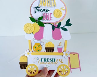Lemonade Cake Topper, Lemon Birthday, Main Squeeze Birthday, Lemonade Party, Pink Lemonade Party, Lemon 1st Birthday, Lemonade Theme Party