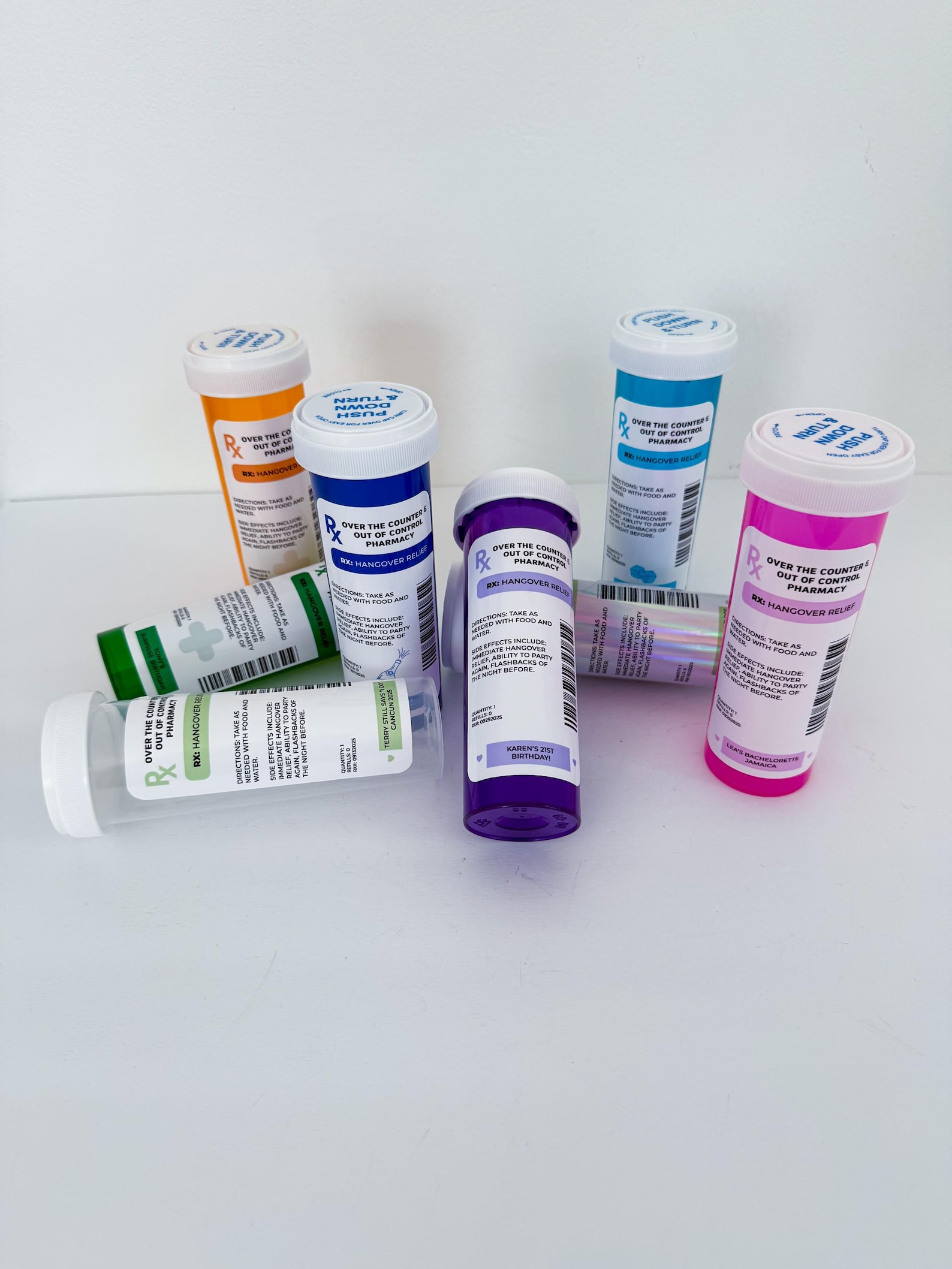 Hangover Kit Recovery Bottle Kit Girls Trip Prescription Bottle Wedding Birthday Rx Bottle Bachelorette Party Favors Hangover Remedy