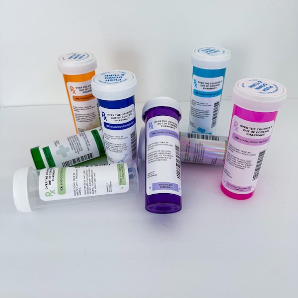 Hangover Kit, Recovery Bottle Kit, Girls Trip, Prescription Bottle, Wedding, Birthday, Rx Bottle, Bachelorette Party Favors, Hangover Remedy