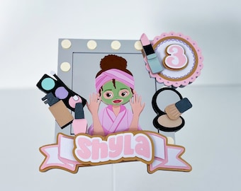 Make-Up Cake Topper, Spa Cake Topper, Pamper Party, Makeup Party, Spa Girls