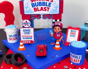 Car Wash Cake Topper, Car Wash Birthday Decor, Car Wash Kids Party, Custom Cake Topper