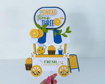 Lemonade Cake Topper, Lemon Birthday, Main Squeeze Birthday, Lemonade Party, Blue Lemonade Party, Lemon 1st Birthday, Lemonade Theme Party