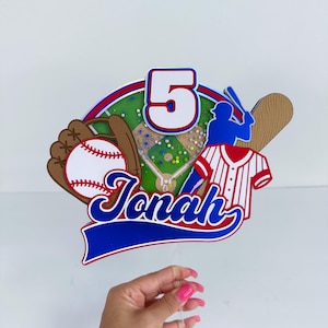 Baseball Cake Topper, Sports Cake Topper, Baseball Party, Sports Birthday, Shaker Cake Topper, Sports Theme, Baseball Theme