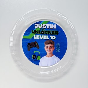Gamer Party Plates, Video Game Party Plates, Level Unlocked Party, Birthday Plates, Custom Plates, Birthday Party Favors, Video Game