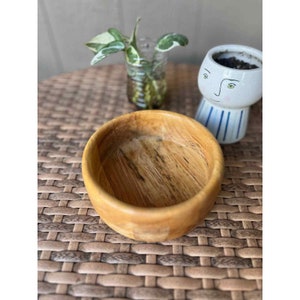 Handcrafted 6&quot; Round Wooden Decorative Storage Bowl