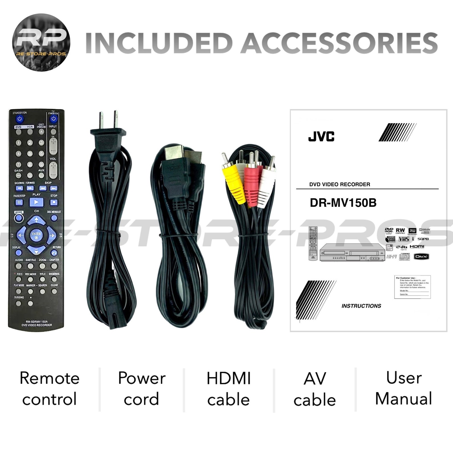 JVC DRMV150 DVD Vcr Combo Player Vhs to Dvd Recorder Hdmi 1080p