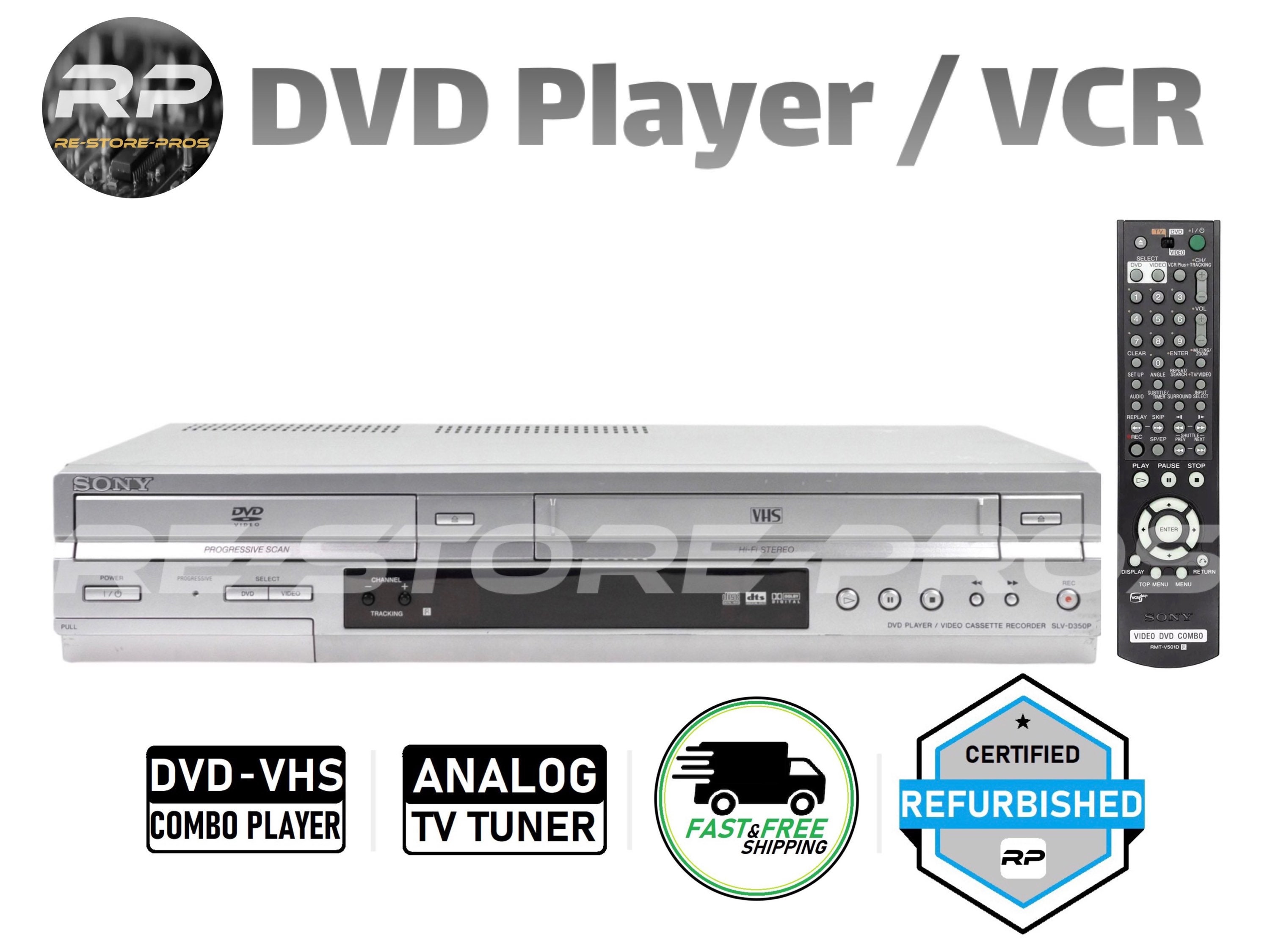 Sony SLVD350P DVD VCR Combo Player Vhs Stereo Analog Tv Tuner Free