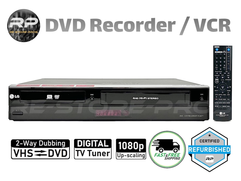 LG RC897T DVD VCR Combo Player Recorder Transfers Vhs to Dvd Hdmi 1080p