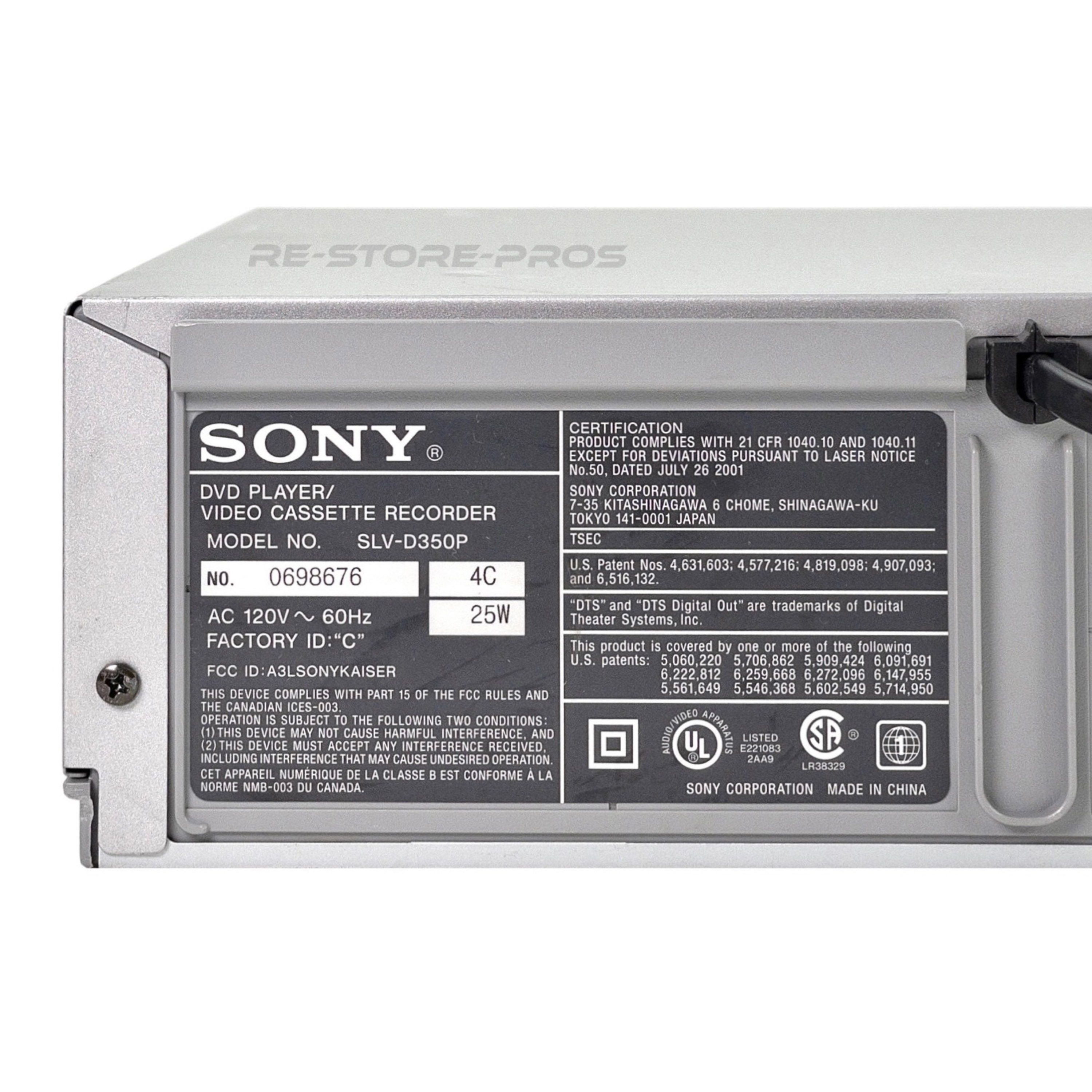 Sony SLV-D350P Dvd Vcr Combo Player VHS Hi-fi Stereo - Etsy