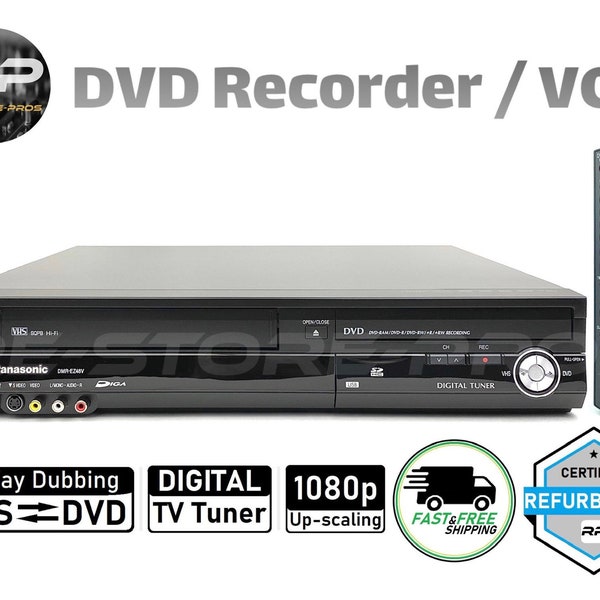 Panasonic DMR-EZ48V DVD VCR Combo Player Recorder | Transfers Vhs to Dvd | HDMi | 1080p | Digital Tv Tuner | Free Shipping