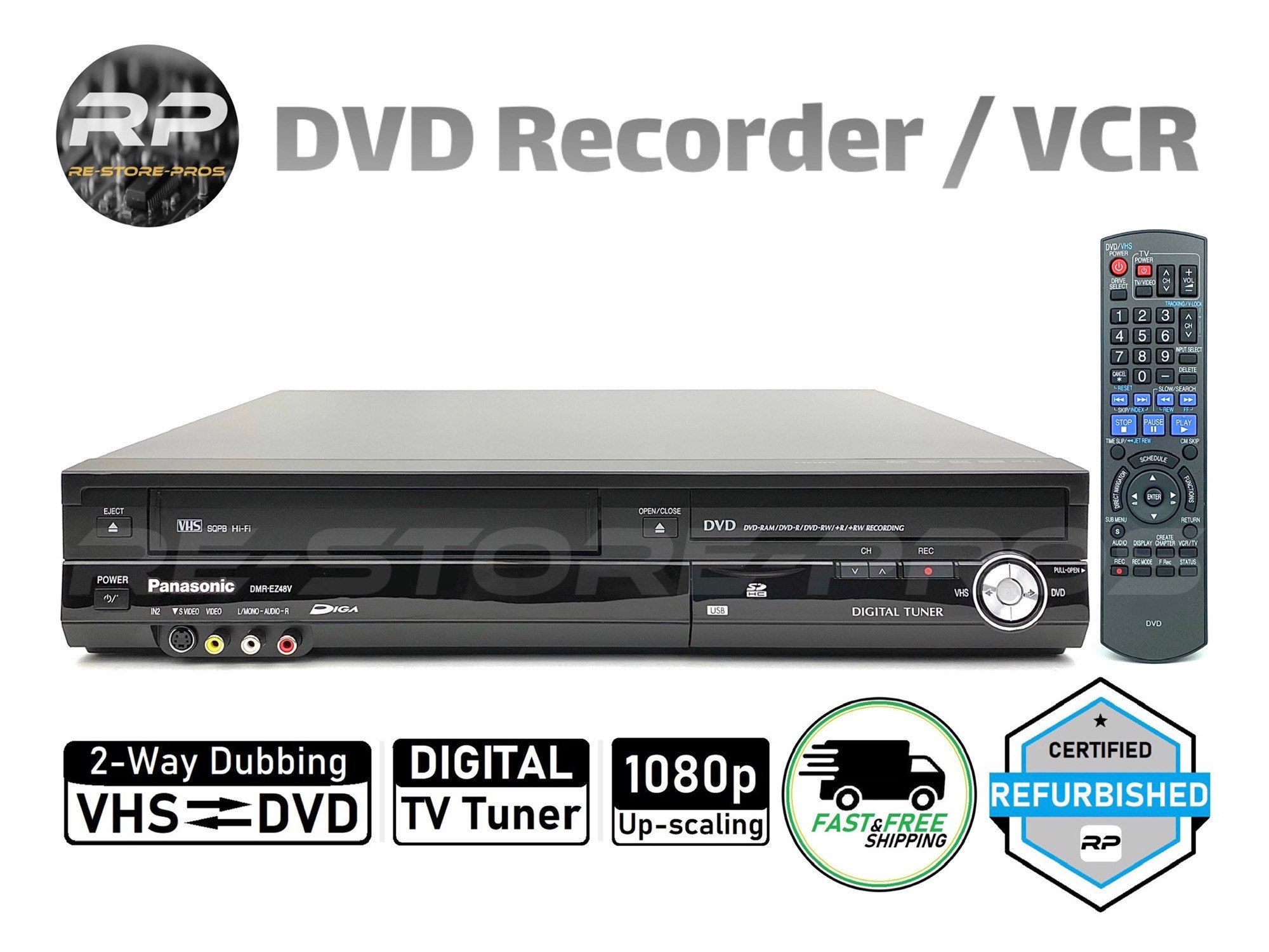 Panasonic DMR-EZ48V DVD VCR Combo Player Recorder Panasonic DMR-EZ48V DVD VCR Combo Player Recorder
