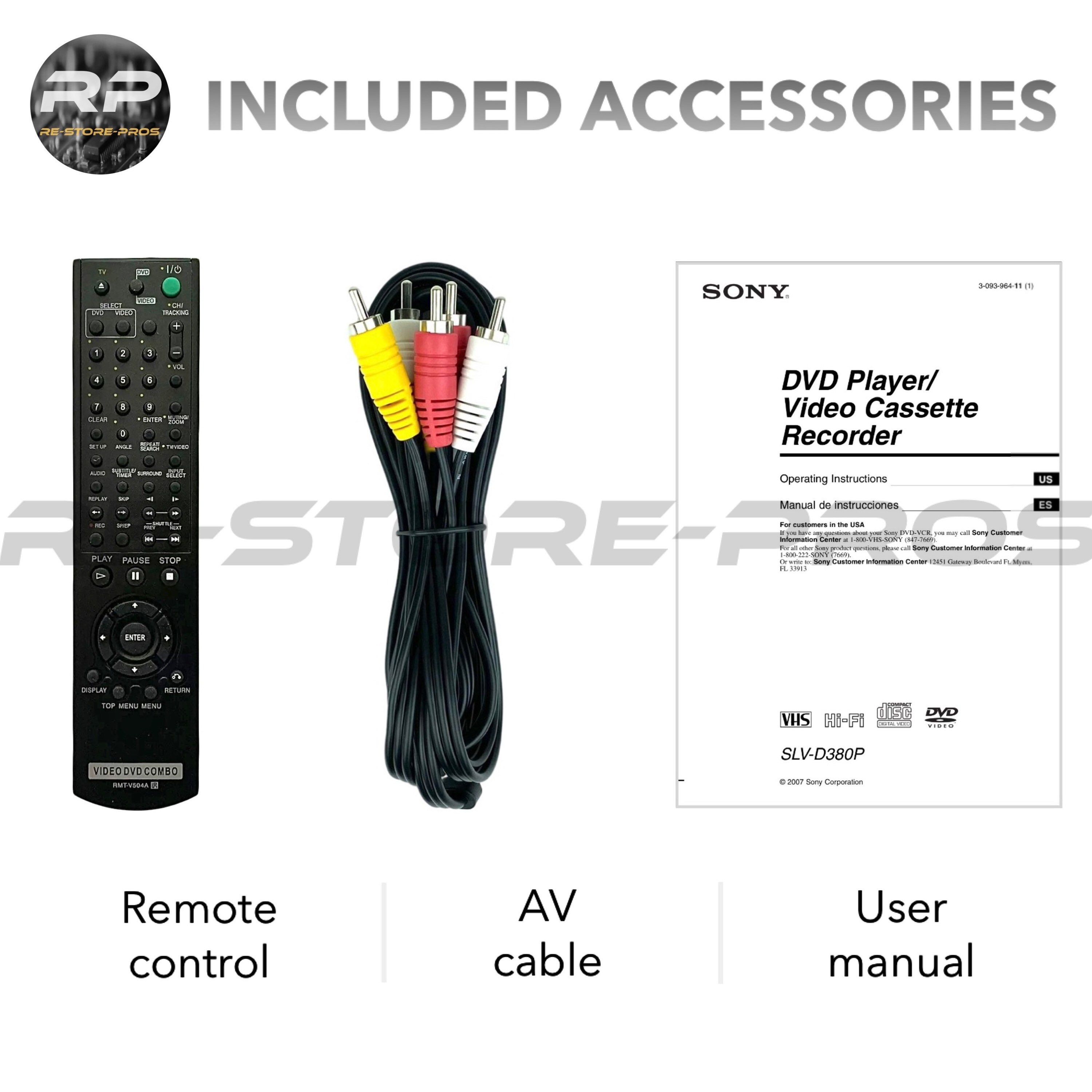 Sony SLV-D380P Vcr Dvd Combo Player VHS Remote Manual Tested - Etsy