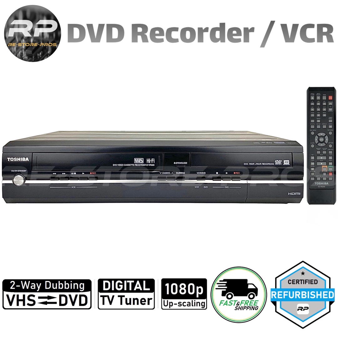 Toshiba D-VR660 DVD Recorder VCR Combo Vhs to Dvd Recording Hdmi