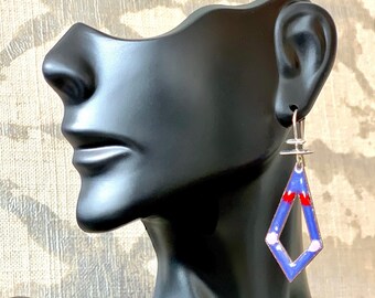 Vintage 1950s Enamel Pendant Earrings
