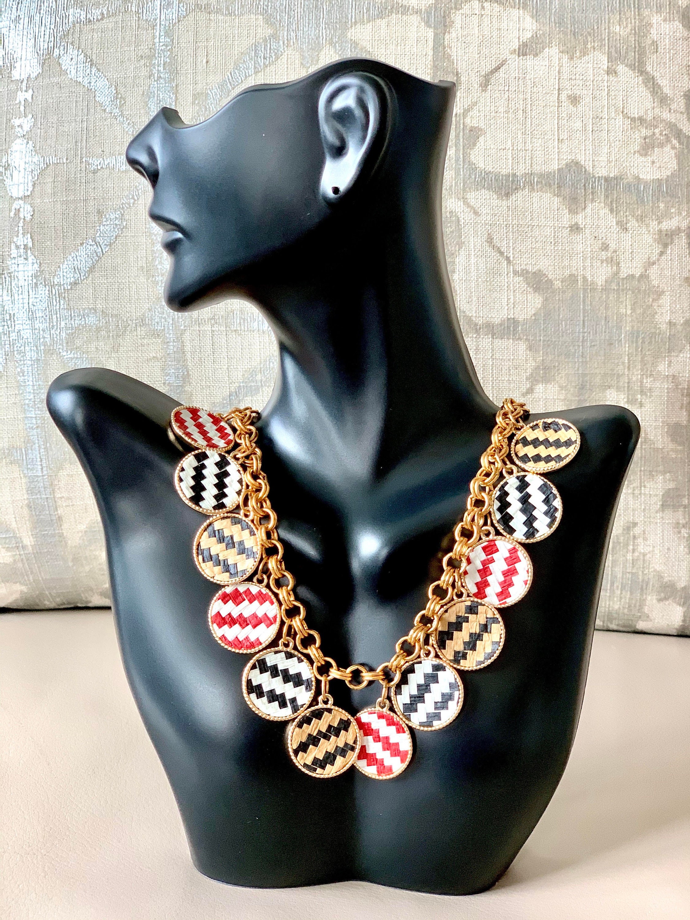 Raffia necklace on sale