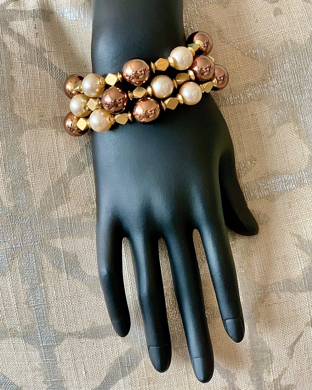 Vintage 1950s Glass Pearl Beaded Bracelets - Etsy