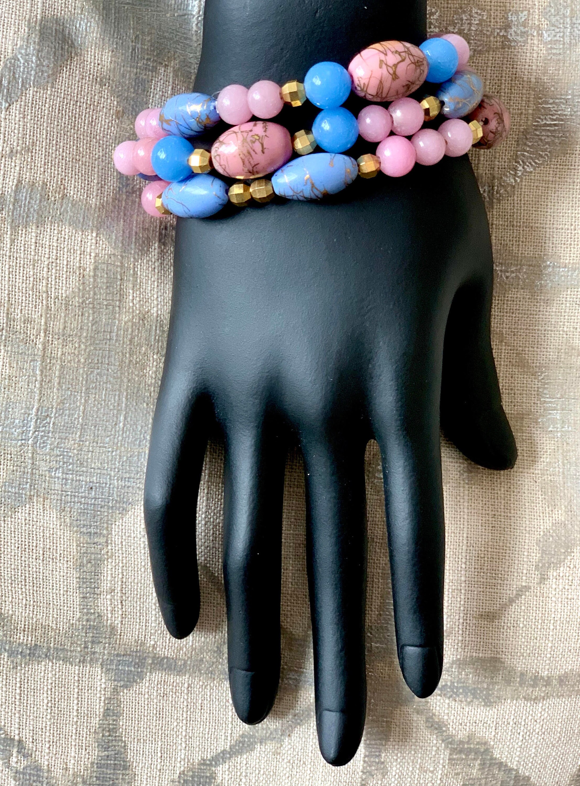 Vintage 1940s West German Glass Beaded Bracelets - Etsy