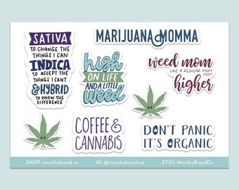 EyeCatcher Weed Pot Leaf Marijuana Sticker Emblem Badge Decal Satin Green 4 Pack