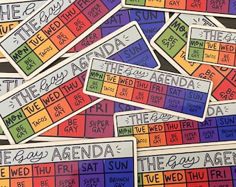 The Gay Agenda Magnet, Be Gay, Eat Tacos, Super Gay, Brunch Gay