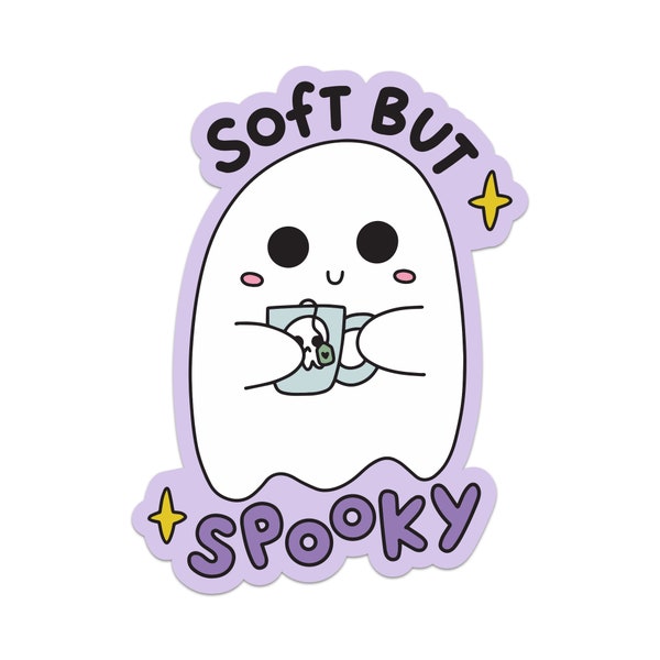Soft But Spooky Cute Ghost Halloween Sticker
