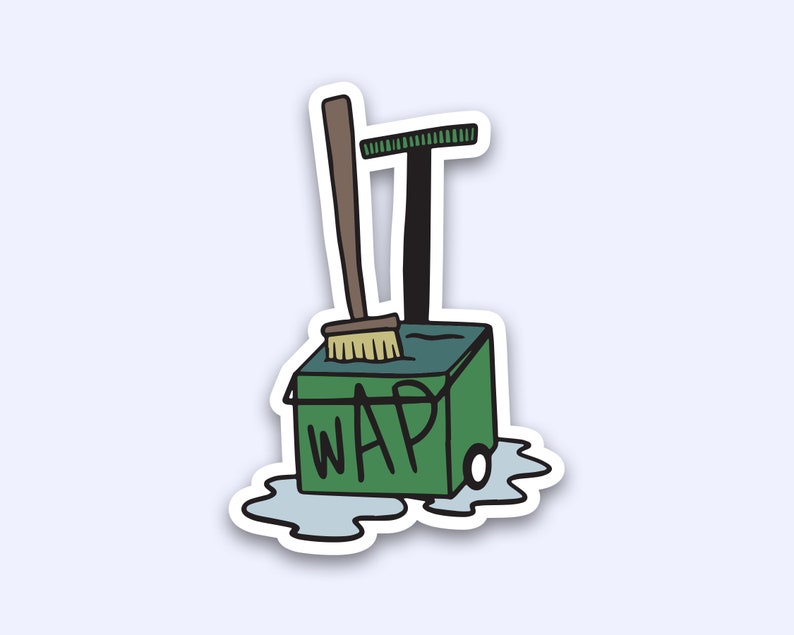 WAP Bucket and a Mop Sticker Etsy