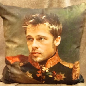Brad Pitt Funny - gift- movie star - pillow cover - pillow case - 90&#39;s movies - funny pillow - funny design