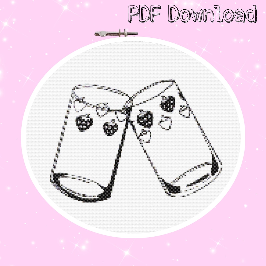 NANA Strawberry Glasses Cross Stitch Pattern PDF Download