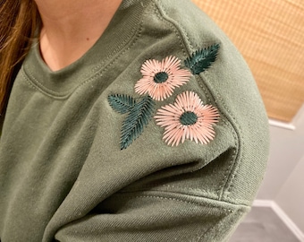 Flower Embroidered Sweatshirt