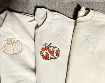 Pumpkin Sweatshirt | Embroidered Crewneck