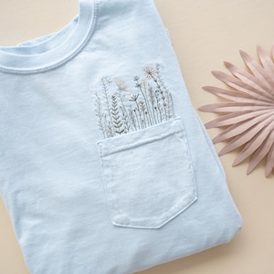Long Sleeve Pocket Flower Tee