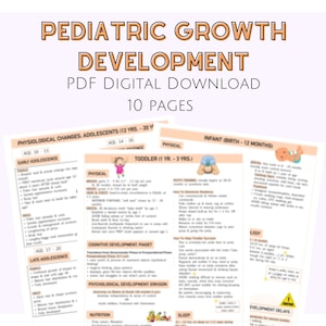Pediatric Development Milestones, Pediatric Notes, Infant - Adolescent Pediatric Development, Nursing Notes, Nursing Study Guide, Clinical