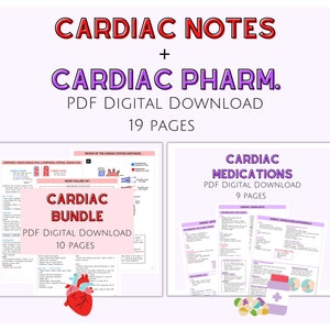 Cardiac Bundle Notes, Med Surg Notes, Pharmacology Notes, Nursing Study Guides, Nursing Notes, Cardiac System and Diseases, Cardiac Meds