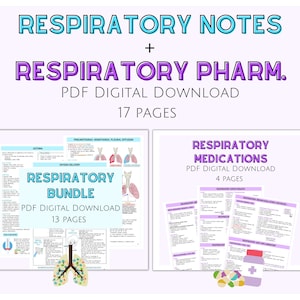Respiratory Notes, Med Surg Bundle, Pharmacology Notes, Nursing Study Guide, Respiratory Therapist, Respiratory Medication, Digital Download