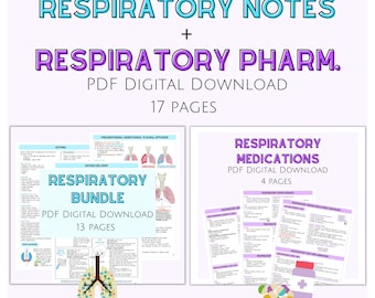 Respiratory Notes, Med Surg Bundle, Pharmacology Notes, Nursing Study Guide, Respiratory Therapist, Respiratory Medication, Digital Download