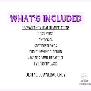 OB Maternity Medications, Pharmacology Nursing Notes, OB Medications ...