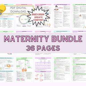 OB/Maternity Nursing Bundle, Nursing Notes, Digital Download, Nursing Study Guide, Maternity Medications, Nursing Program, Maternity Bundle