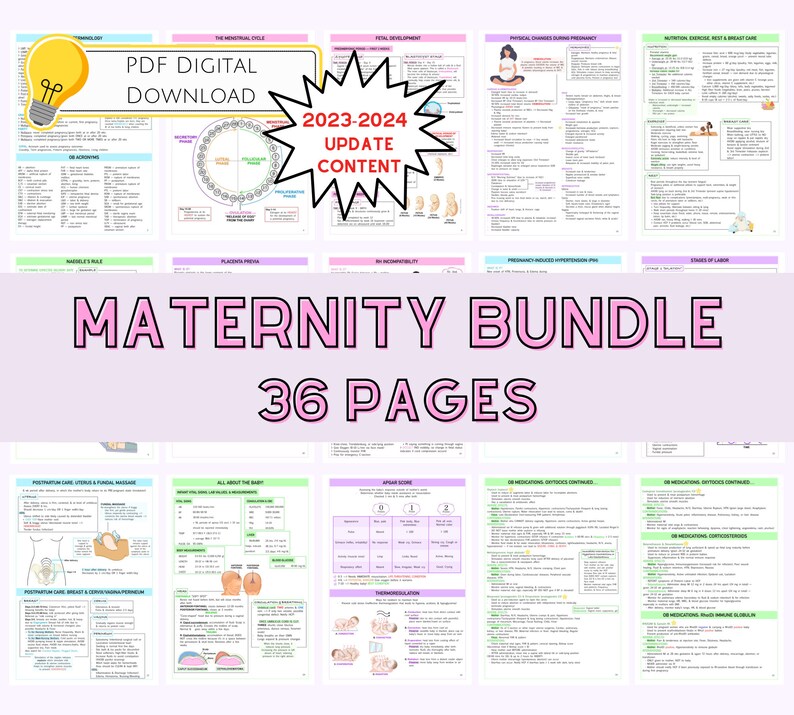 Ob Maternity Nursing Bundle Nursing Notes Digital Download Nursing