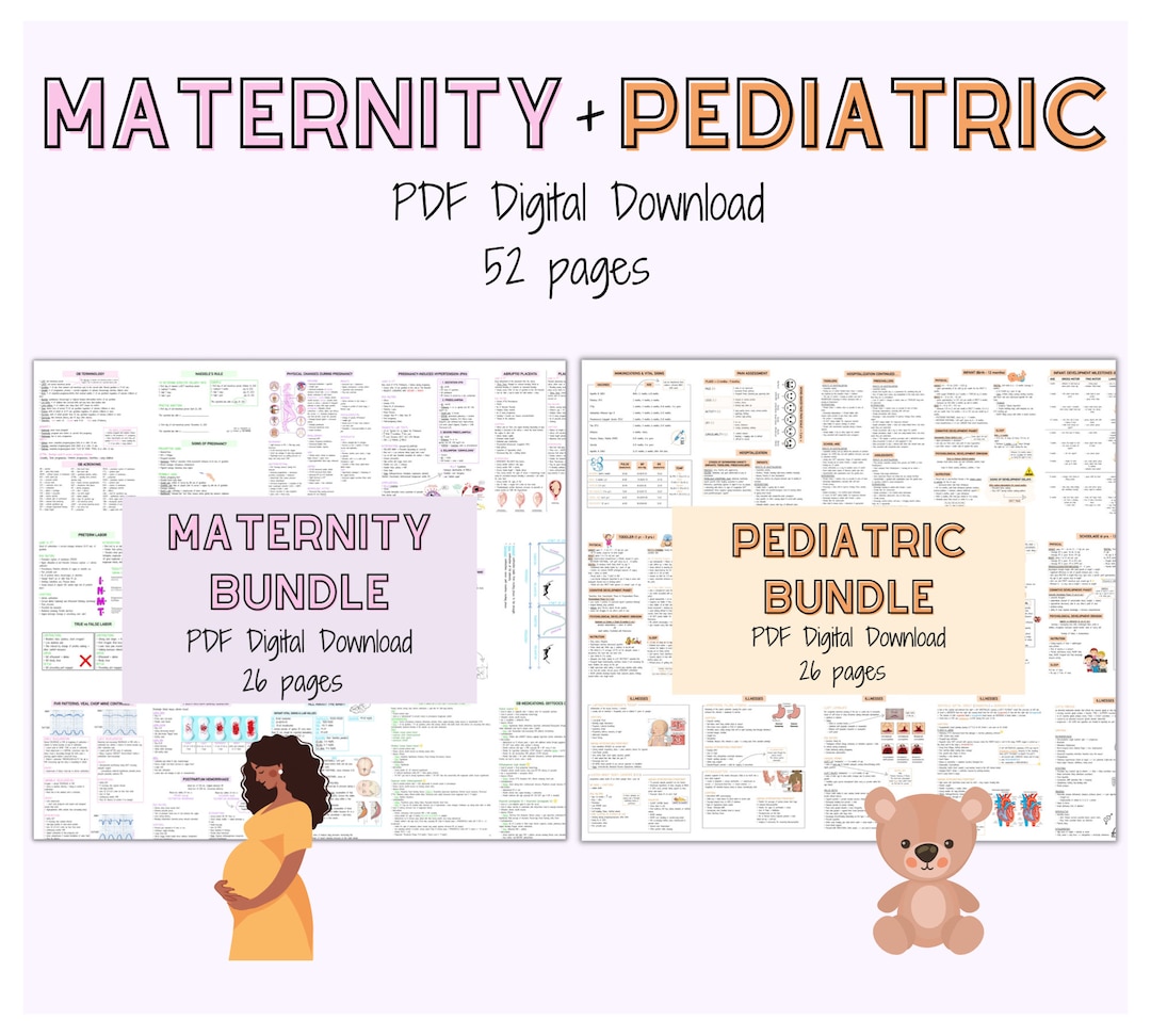 Maternity & Pediatric Bundle Notes Ob/maternity Notes Etsy