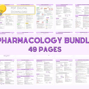 Pharmacology Bundle, Nursing Notes, Nursing Study Guide, Instant Download, Digital Download, Medication Administration, Pharmacology Notes